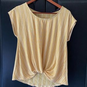 W5 Yellow and White High Low Shirt, Size Medium